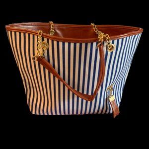 Blue and White Large Purse